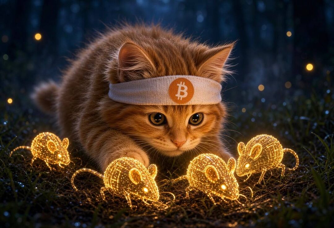 Buy The Cat meme — cat guarding a pile of coins