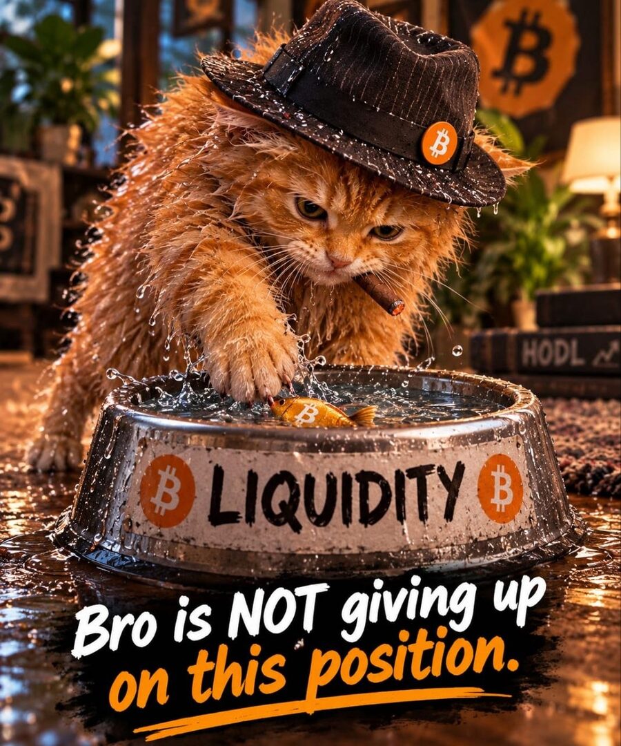 Buy The Cat meme — GM cat in the sunlit field