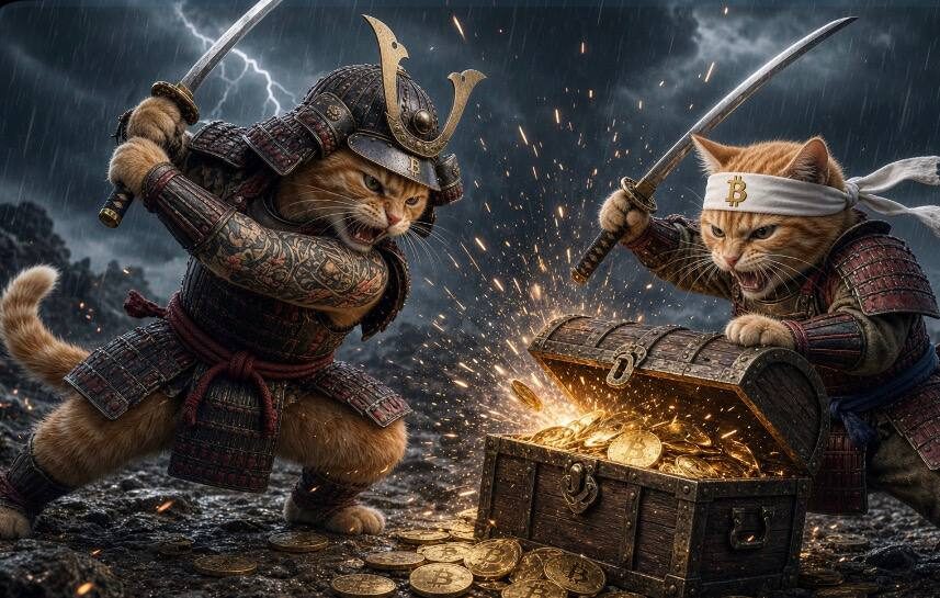 Buy The Cat meme — laser-eyes cat in the dark alley